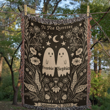 Til Death Do Us Part Is for Quitters – Ghost Love Woven Blanket