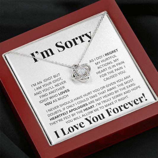 Apology Gift for Her - I'm Truly Sorry - Love knot Necklace