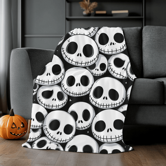Custom Skull Design Cotton Blanket