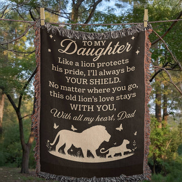 A Father's Love – Lion & Cub Woven Blanket