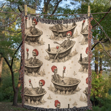 Soak & Bones: The Haunted Spa Woven Blanket