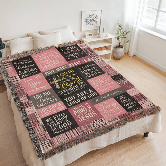 Spiritual Comfort Quilt – Power in the Word Woven Blanket