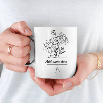 15oz Personalized Daisy Mug