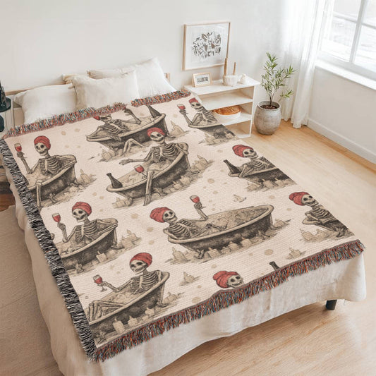 Soak & Bones: The Haunted Spa Woven Blanket