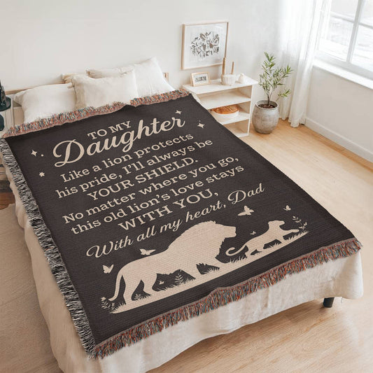 A Father's Love – Lion & Cub Woven Blanket