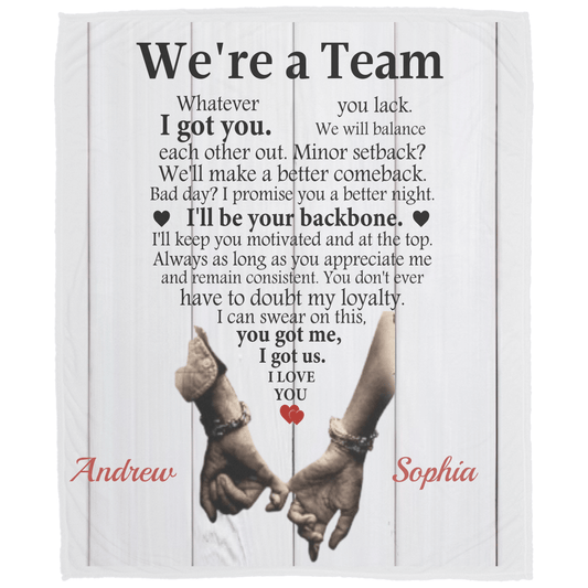 We're a Team Personalized Blanket