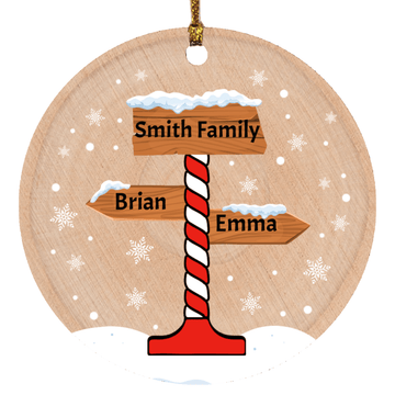 North Pole Family Name Ornament