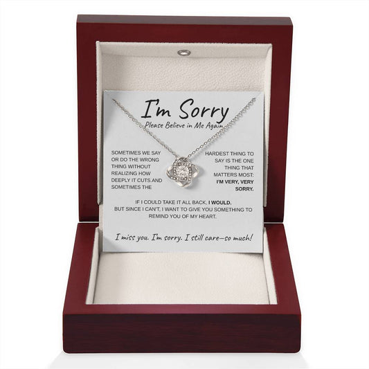 Please Forgive Me – Apology Love Knot Necklace for Her