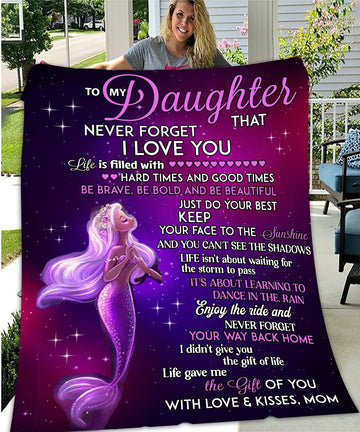 Mermaid Mom to Daughter Blanket