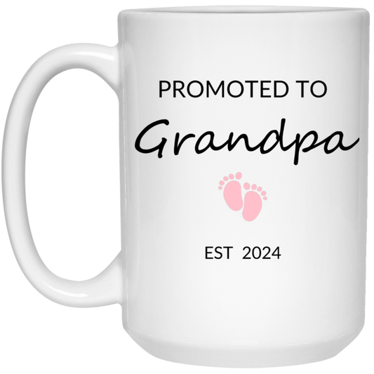 Promoted to Grandpa (pink) 15oz Mug