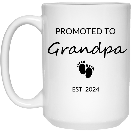 Promoted to Grandpa (Blk) 15 oz Mug