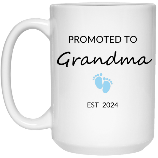 Promoted to Grandma (blue) 15oz Mug