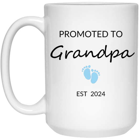 Promoted to Grandpa (blue) 15oz Mug