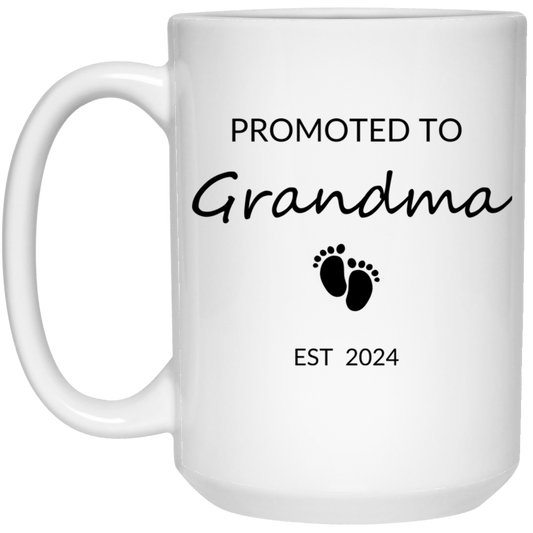 Promoted to Grandma (blk) 15oz Mug