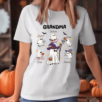 Personalized Halloween Ghost Cotton T-shirt