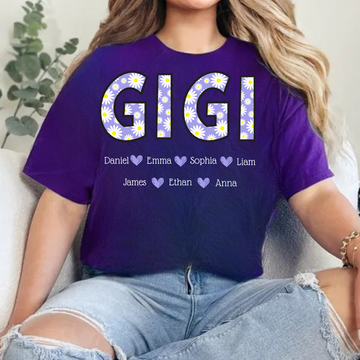 Custom GIGI Daisy Grandkids Mother's Day T-shirt