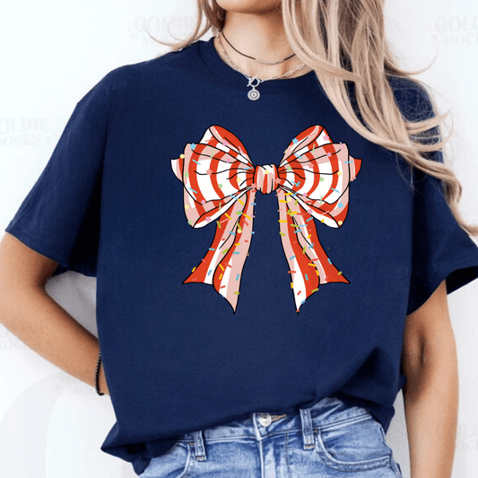 Christmas Cake Bow Shirt Comfort Colors Holiday shirt