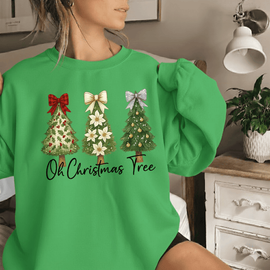 Oh, Christmas Tree Graphic Sweatshirt - Cozy Holiday Wear