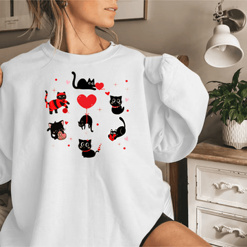 Valentine Black Cat Sweatshirt