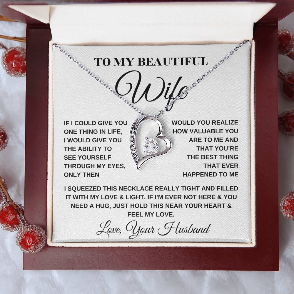 To My Beautiful Wife - Forever Love Necklace
