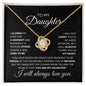 To My Daughter Love Knot Necklace