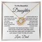 To My Beautiful Daughter Love Dad - Love Knot Necklace