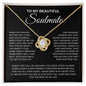 To My Beautiful Soulmate - Love Knot Necklace