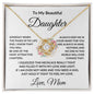 To My Beautiful Daughter Love Mom- Love Knot Necklace