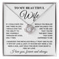 To My Beautiful Wife - Love Knot Necklace