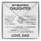 To My Beautiful Daughter Love Your Dad - Love Knot Necklace
