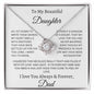 To My Beautiful Daughter Love Dad - Love Knot Necklace