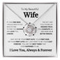 To My Beautiful Wife - Love Knot Necklace