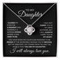 To My Daughter Love Knot Necklace
