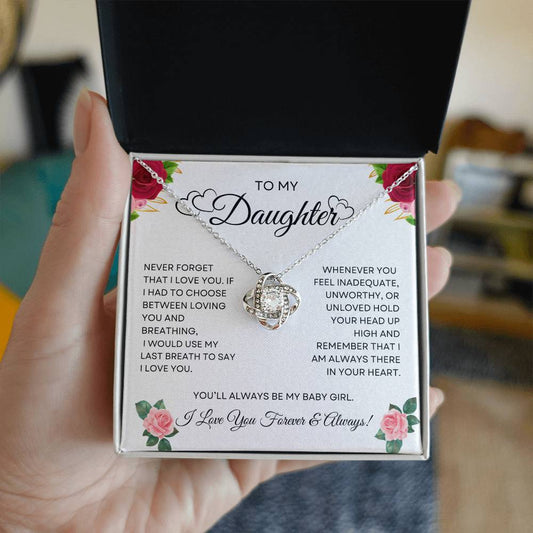 To My Daughter - Love Knot Necklace