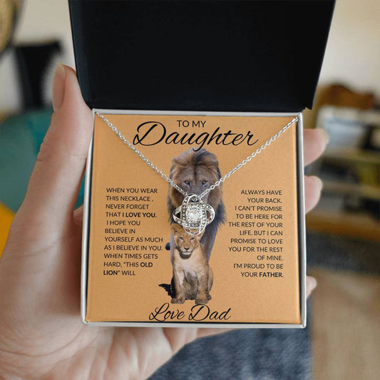 To My Daughter Love Dad - Love Knot Necklace