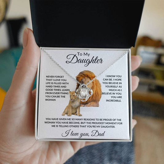 To My Daughter Love Dad - Love Knot Necklace