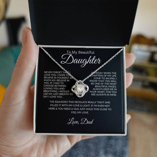 To My Daughter Love Dad - Love Knot Necklace