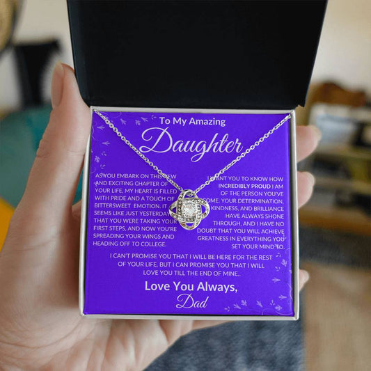To My Amazing Daughter Love Dad - Love Knot Necklace