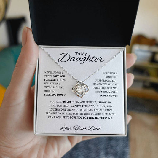 To My Daughter Love Dad - Love Knot Necklace