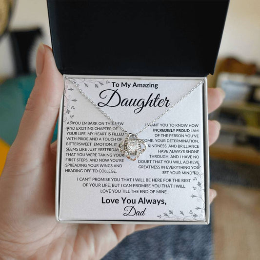 To My Amazing Daughter Love Dad - Love Knot Necklace