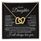 To My Daughter Interlocking Hearts Necklace