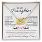 To My Daughter Love Mom - Interlocking Hearts Necklace