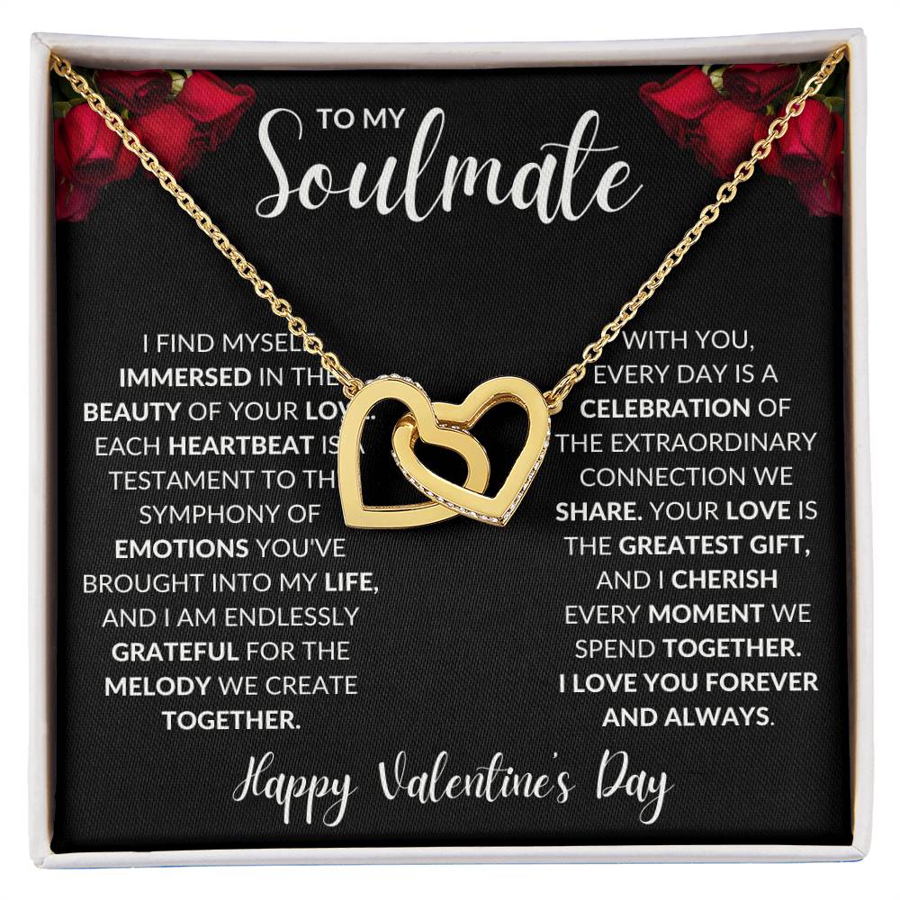To My Soulmate - Interlocking Hearts Necklace