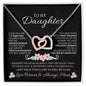 To My Daughter Love Mom - Interlocking Hearts Necklace