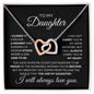 To My Daughter Interlocking Hearts Necklace