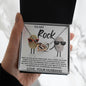 To My Rock Love Your Husband - Interlocking Hearts Necklace