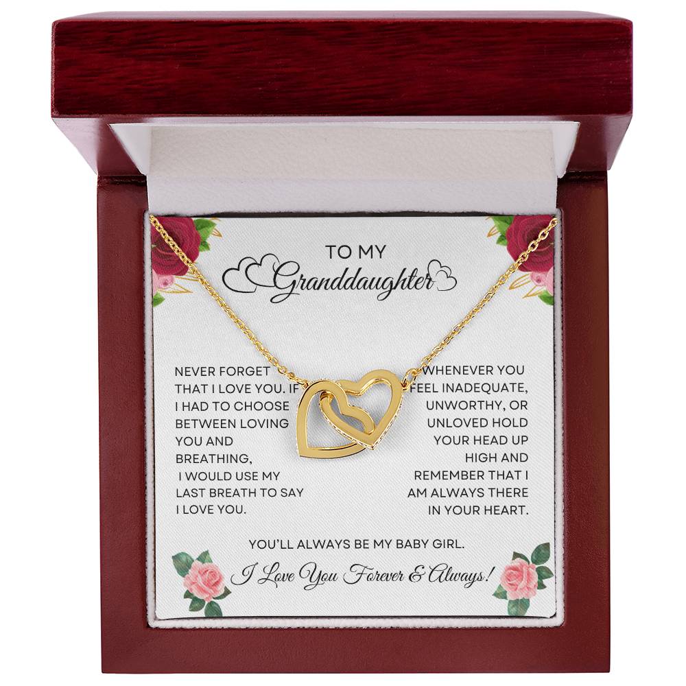 To My Granddaughter - Interlocking Herarts Necklace
