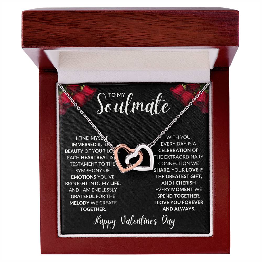 To My Soulmate - Interlocking Hearts Necklace