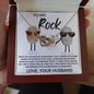 To My Rock Love Your Husband - Interlocking Hearts Necklace