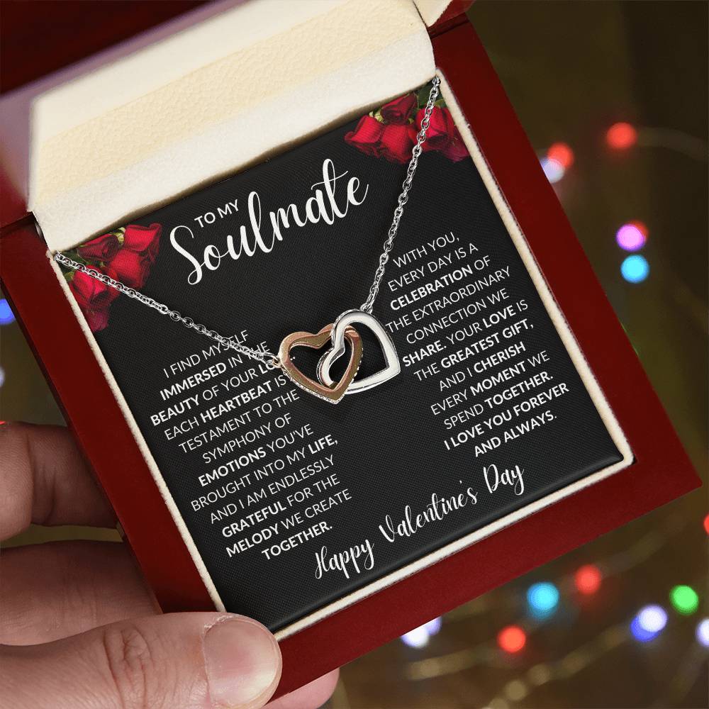 To My Soulmate - Interlocking Hearts Necklace